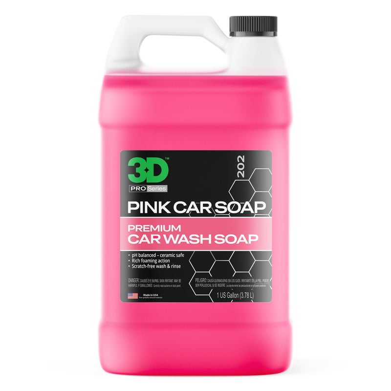 3D Pink Car Soap â€“ 1 Gallon |pH Neutral Car Wash Soap with High Suds & Cherry Scent | Scratch-Free, High Gloss Shine | Safe on Wax & Sealants | Weekly Car Care - Image 1